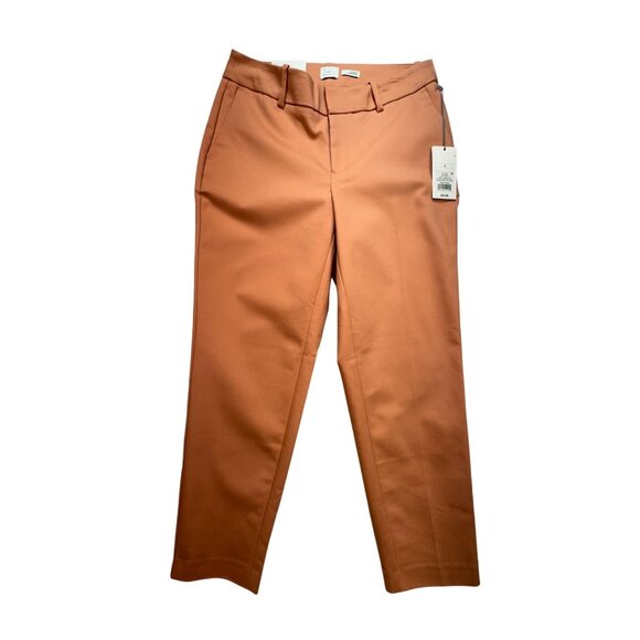 A New Day Womens Slim Fit Ankle Trouser Pants Sze 4 Coral Flat Front Stretch NWT - Picture 1 of 13